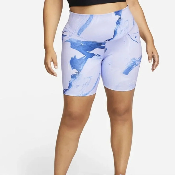 Nike One Women's Tight Fit 7" Marbled Aurora Bike Workout Shorts 3X - Picture 1 of 9